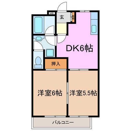 スプリング岩崎Ⅱの物件間取画像